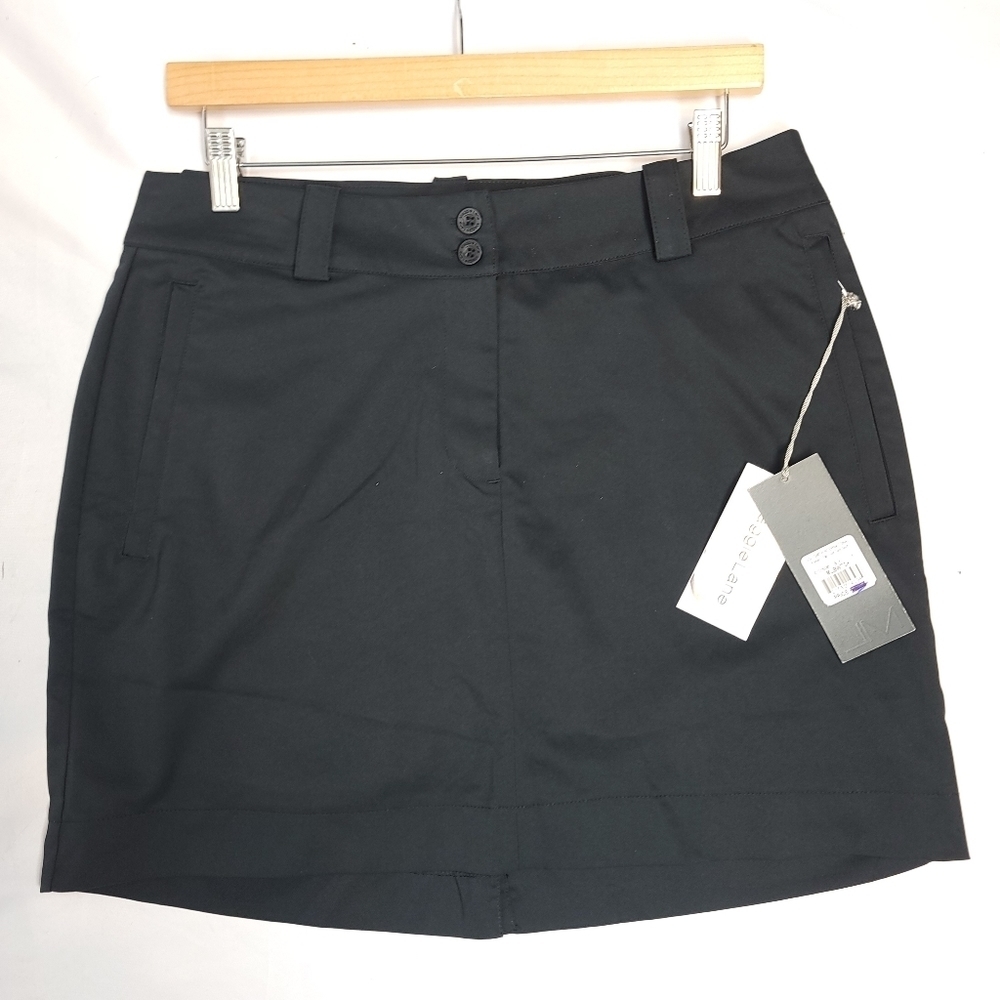 NWT Maggie Lane Flat Front Golf Skort Sz 8 Black